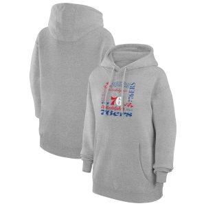 G III 4Her by Carl Banks Philadelphia 76ers Women's Heather Gray Team Terrific Collage Graphic Fleece Pullover Hoodie Team spirit! Show it off with this awesome jersey.