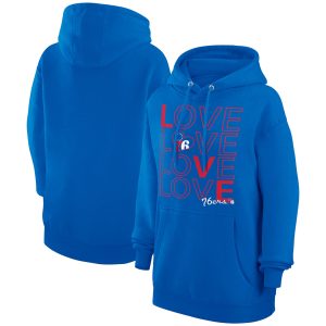 G III 4Her by Carl Banks Amazing Philadelphia 76ers Women's Royal Basketball Love Fleece Pullover Hoodie Last chance! Grab this awesome jersey before it's gone for good.