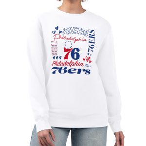 G III 4Her by Carl Banks Philadelphia 76ers Women's White Collage Fantastic Team Graphic Fleece Pullover Sweatshirt Limited edition! Don't miss your chance to own this unique jersey.