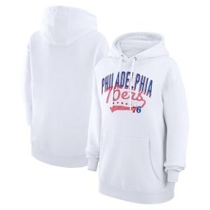 G III 4Her by Carl Banks Philadelphia 76ers Women's Outstanding White Filigree Logo Pullover Hoodie Trending now! Grab this hot jersey while you can.