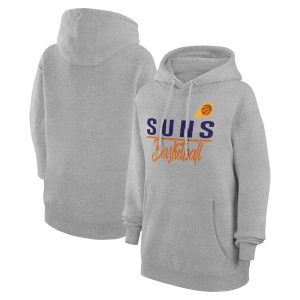 G III 4Her by Carl Banks Phoenix Suns Women's Magnificent Heather Gray Graphics Fleece Pullover Hoodie Retailers