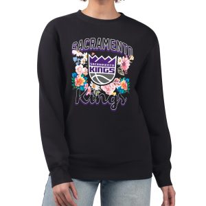 G III 4Her by Carl Banks Sacramento Kings Women's Black Flowers Team Logo Graphic Notable Fleece Crewneck Pullover Sweatshirt For a short time only! Don't miss out on this fantastic jersey.