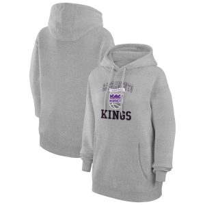 G III 4Her by Carl Banks Sacramento Admirable Kings Women's Heather Gray Graphic Fleece Pullover Hoodie Retailers