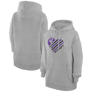 G III 4Her by Carl Banks Sacramento Notable Kings Women's Heather Gray Heart Pullover Hoodie Gift idea! Surprise a sports fan with this amazing jersey.