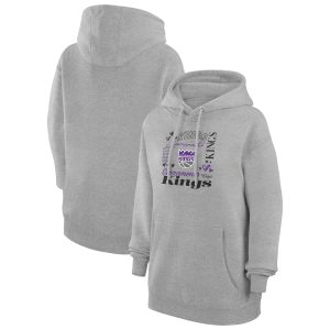 G III 4Her by Carl Banks Sacramento Kings Women's Heather Gray Team Collage Graphic Fleece Pullover Striking Hoodie Enhance your game - day look! Get this fashionable jersey.