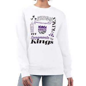 G III 4Her by Carl Banks Sacramento Kings Women's White Collage Team Graphic Superior Fleece Pullover Sweatshirt Team spirit! Show it off with this awesome jersey.
