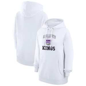 G III 4Her by Carl High - quality Banks Sacramento Kings Women's White Graphic Fleece Pullover Hoodie Experience luxury! Order this high - end jersey.