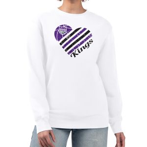 G III 4Her Superb by Carl Banks Sacramento Kings Women's White Heart Graphic Fleece Pullover Sweatshirt Be the first! Order this trendy jersey ahead of the crowd.