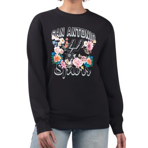 G III 4Her by Carl Banks San Antonio Spurs Women's Black Flowers Team Logo Graphic Fleece Crewneck Premium Pullover Sweatshirt For the true fans! Secure this authentic jersey now.