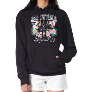 G III 4Her by Carl Banks San Stunning Antonio Spurs Women's Black Flowers Team Logo Graphic Fleece Pullover Hoodie Gift idea! Surprise a sports fan with this amazing jersey.