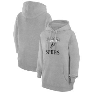 G III 4Her by Carl Glamorous Banks San Antonio Spurs Women's Heather Gray Graphic Fleece Pullover Hoodie Collector's item! A rare addition to any collection.