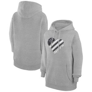 G III 4Her by Carl Banks San Antonio Dashing Spurs Women's Heather Gray Heart Pullover Hoodie Team spirit! Show it off with this awesome jersey.