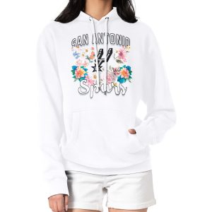 G III 4Her by Carl Banks San Antonio Spurs Women's White Flowers Team Logo Graphic Fantastic Fleece Pullover Hoodie Limited stock! Be quick and grab this must - have jersey to support your team.