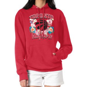 G III 4Her by Dashing Carl Banks Toronto Raptors Women's Red Flowers Team Logo Graphic Fleece Pullover Hoodie Unbeatable style! Get this stylish jersey now.