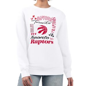 G III 4Her Superb by Carl Banks Toronto Raptors Women's White Collage Team Graphic Fleece Pullover Sweatshirt Limited edition! Don't miss your chance to own this unique jersey.