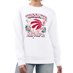 G III 4Her by Carl Banks Toronto Raptors Women's White Flowers Team Logo Graphic Fleece Crewneck Admirable Pullover Sweatshirt Time - sensitive! Order now before the deal expires.