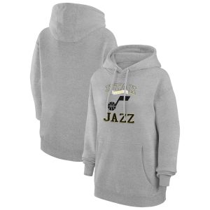 G III 4Her by Carl Banks Utah Jazz Women's Heather Gray Graphic Exquisite Fleece Pullover Hoodie Show your dedication! Own this special jersey for your team.