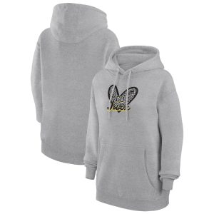 G III 4Her by Carl Banks Utah Jazz Women's Heather Gray Leopard Heart Fantastic Graphic Fleece Pullover Hoodie For the true fans! Secure this authentic jersey now.