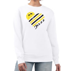 G III Stunning 4Her by Carl Banks Utah Jazz Women's White Heart Graphic Fleece Pullover Sweatshirt Upgrade your fan gear! Order this premium jersey today.