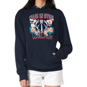 G III 4Her by Carl Fantastic Banks Washington Wizards Women's Navy Flowers Team Logo Graphic Fleece Pullover Hoodie Proven quality! Invest in this reliable jersey.