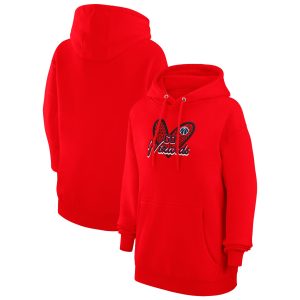 G III 4Her by Carl Banks Washington Wizards Women's Red Leopard Heart Graphic Fleece Pullover Glamorous Hoodie Don't be left out! Get this stylish jersey and show your team pride.