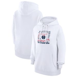 G III 4Her by Captivating Carl Banks Washington Wizards Women's White Team Collage Graphic Fleece Pullover Hoodie Last chance! Grab this awesome jersey before it's gone for good.