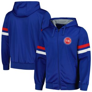 G III Sports by Carl Glamorous Banks Detroit Pistons Blue Contender Full Zip Hoodie Jacket Retailers