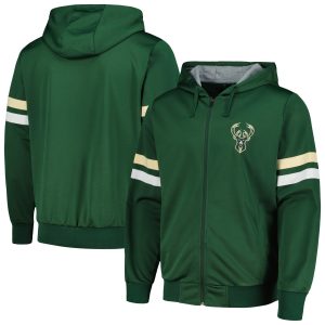 G III Sports by Carl Banks Milwaukee Bucks Hunter Superior Green Contender Full Zip Hoodie Jacket Best - selling! Order this popular jersey before it's out of stock.
