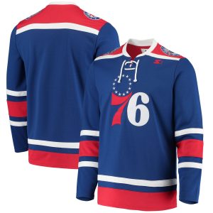 G III Sports by Carl Banks Philadelphia Delightful 76ers Royal Pointman Hockey Fashion Jersey Gift idea! Surprise a sports fan with this amazing jersey.