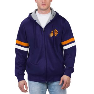 G III Sports by Carl Banks Phoenix Suns Purple Contender Full Alluring Zip Hoodie Jacket Upgrade your fan gear! Order this premium jersey today.