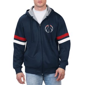 G III Sports by Carl Banks Washington Wizards Navy Contender Full Zip Hoodie Jacket Magnificent Authentic look! Wear this genuine jersey.