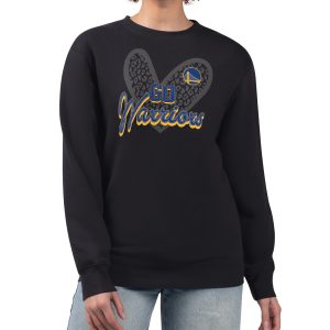 Golden State Warriors G III 4Her by Carl Banks Black Women's GIII 4 Her Leopard Heart graphic Fleece Crewneck Prime sweatshirt Customizable! Personalize this great jersey.