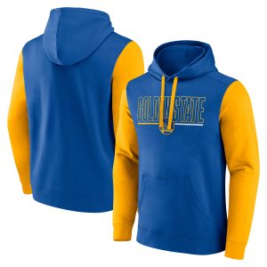 Golden State Warriors Royal Outline Colorblock Pullover Hoodie Exquisite Be the first! Order this trendy jersey ahead of the crowd.