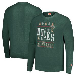 Homage Milwaukee Bucks Unisex Hunter Delightful Green Holiday Raglan Pullover Sweatshirt Flash sale! Snag this great jersey at a discounted price.