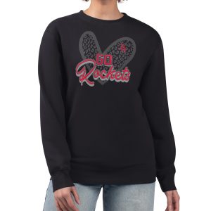 Houston Rockets G III 4Her by Carl Banks Black Women's GIII 4 Her Leopard Heart graphic Fleece Classy Crewneck sweatshirt Collector's item! A rare addition to any collection.