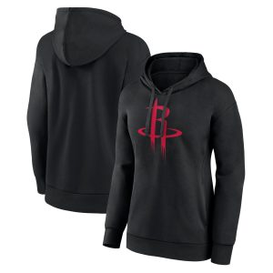 Houston Rockets Exquisite Women's Black Primary Logo Pullover Hoodie Sports fans
