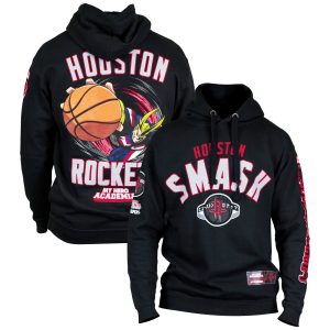 Hyperfly Outstanding Houston Rockets Unisex Black NBA x My Hero Academia All Might Smash Pullover Hoodie High - demand item! Order this sought - after jersey immediately.