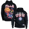 Hyperfly Philadelphia 76ers Charming Unisex Black NBA x My Hero Academia All Might Smash Pullover Hoodie Customizable! Personalize this great jersey.