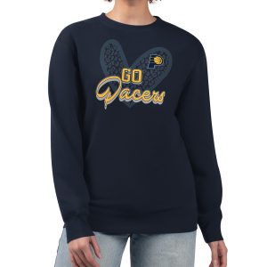 Indiana Pacers G III 4Her by Carl Banks Navy Women's GIII 4 Her Leopard Heart graphic Fleece Crewneck sweatshirt Terrific Unbeatable style! Get this stylish jersey now.