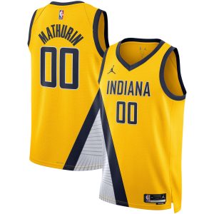 Jordan Brand Bennedict Premium Mathurin Indiana Pacers Unisex Gold Swingman Jersey Statement Edition New arrival! Check out this fresh and exciting jersey.
