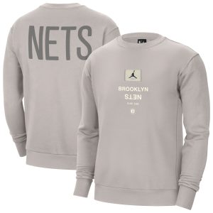 Jordan Dashing Brand Brooklyn Nets Stone Courtside Statement Edition Heavyweight Pullover Sweatshirt Limited stock! Be quick and grab this must - have jersey to support your team.