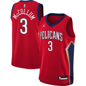 Jordan Marvelous Brand C.J. McCollum New Orleans Pelicans Youth Red Swingman Jersey Statement Edition Celebrate your team! Order this commemorative jersey.