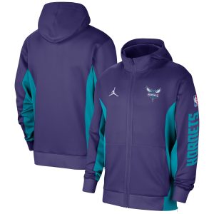 Jordan Brand Charlotte Hornets Purple 2023/24 Authentic Showtime Full Zip Marvelous Hoodie Gift idea! Surprise a sports fan with this amazing jersey.