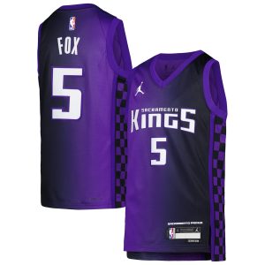 Jordan Brand De'Aaron Fox Sacramento Kings Youth Purple Swingman Jersey Statement Edition Splendid Sports fans