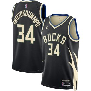 Jordan Brand Giannis Antetokounmpo Milwaukee Bucks Unisex Black Sophisticated Swingman Jersey Statement Edition Team spirit! Show it off with this awesome jersey.