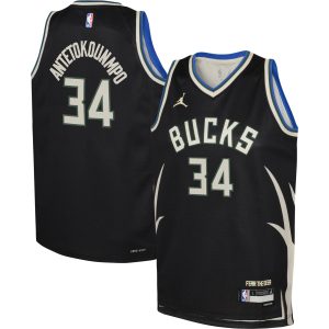 Jordan Brand Giannis Antetokounmpo Milwaukee Bucks Youth Black Stylish Swingman Jersey Statement Edition Be a part of the action! Get this game - ready jersey.
