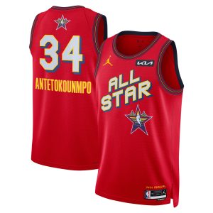 Jordan Brand Giannis Antetokounmpo Unisex Red 2025 NBA All Star Game Swingman Player Striking Jersey Hurry! Exclusive offer. Get your hands on this outstanding jersey right away.