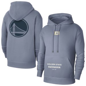 Jordan Brand Golden State Warriors Gray Courtside Statement Edition Pullover Hoodie Glamorous Authentic look! Wear this genuine jersey.