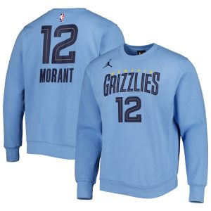Jordan Brand Ja Morant Memphis Grizzlies Light Blue Statement Name Unique & Number Pullover Sweatshirt Time - sensitive! Order now before the deal expires.