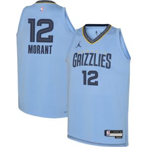 Jordan Brand Unique Ja Morant Memphis Grizzlies Youth Light Blue Swingman Jersey Statement Edition Retailers